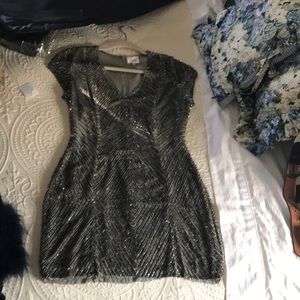 Parker silver sequin mini dress